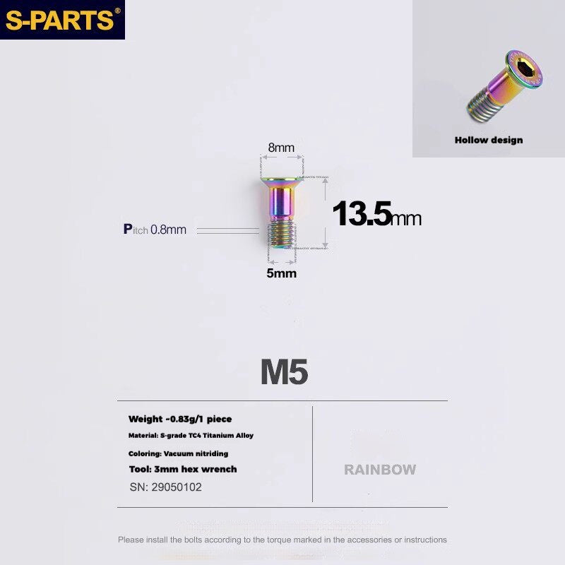 S-PARTS Titanium Drivetrain Hardware for SRAM RED AXS E1 Compatible