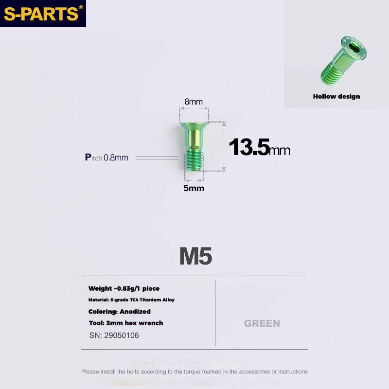S-PARTS Titanium Drivetrain Hardware for SRAM RED AXS E1 Compatible