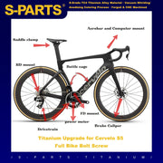 S-PARTS Titanium Upgrade Kit for Cervélo S5 Disc 2022 | Shimano Ultegra Di2 R8170 R8150 / Dura-Ace R9270 R9250 / SRAM RED AXS / Force AXS