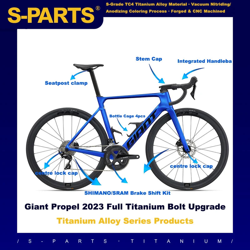 S-PARTS Titanium Upgrade Kit for Giant Propel 2023 | Shimano 105 Di2 R7150 R7170 / Dura-Ace R9270 R9250 Di2 / SRAM RED AXS