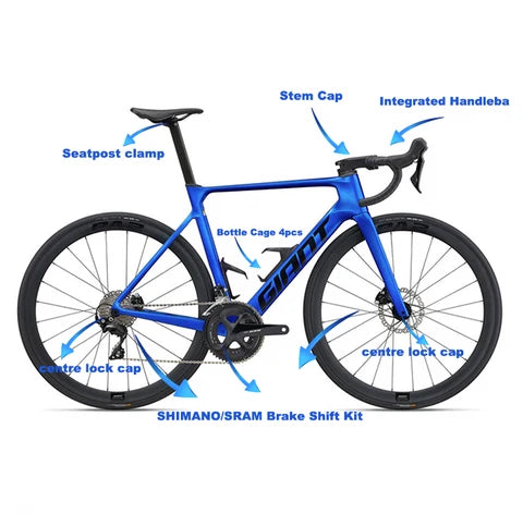S-PARTS Titanium Upgrade Kit for Giant Propel 2023 | Shimano 105 Di2 R7150 R7170 / Dura-Ace R9270 R9250 Di2 / SRAM RED AXS - Detail 2
