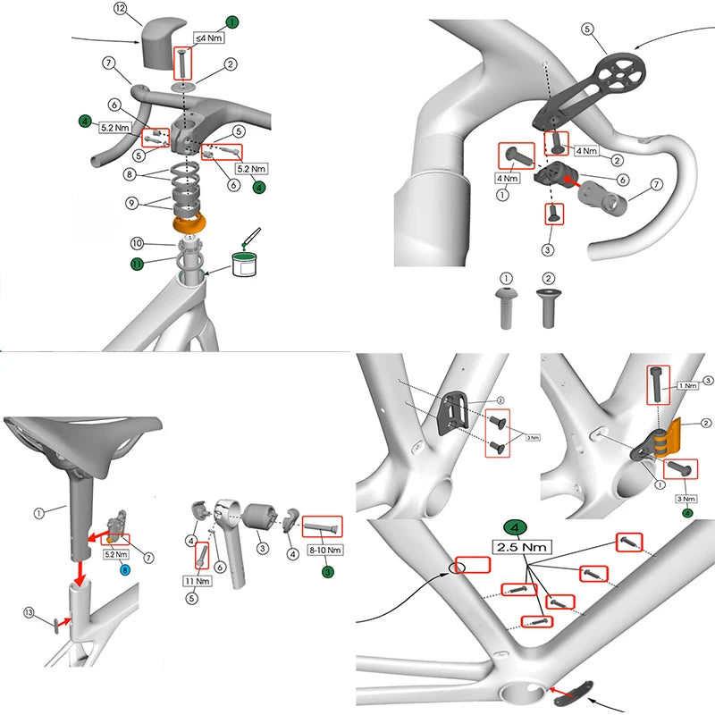 S-PARTS Titanium Upgrade Kit for Trek Madone SL / SLR Gen 8 | RCS Pro / RCS Race Headset | Shimano Dura-Ace / SRAM RED AXS / R9270 R9250 Di2 / Force Project BLACK LTD / SD Worx - Detail 5
