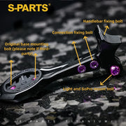 S-PARTS Titanium Upgrade Kit for Tarmac SL7 / SL6 / Specialized S-Works | Shimano Dura-Ace R9270 R9250 Di2 | SRAM RED AXS / Force Project BLACK LTD / SD Worx - Detail 18