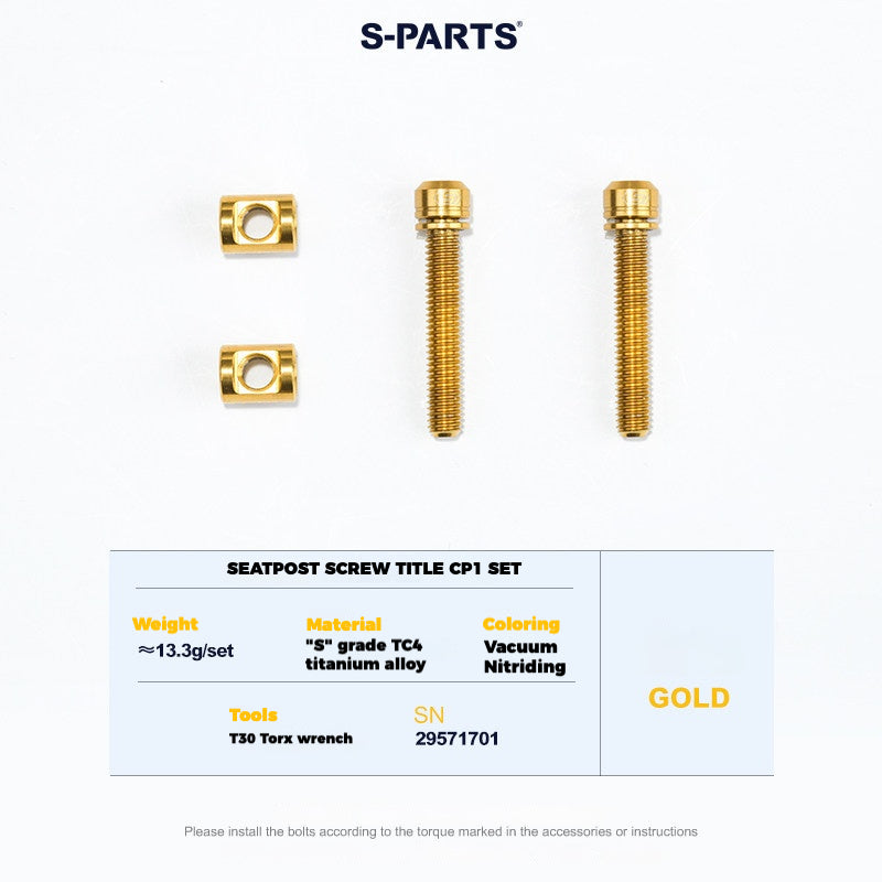 S-PARTS TITLE AP1 / CP1 Titanium Seatpost Bolt Kit Seatpost Bolt TITLE CP1