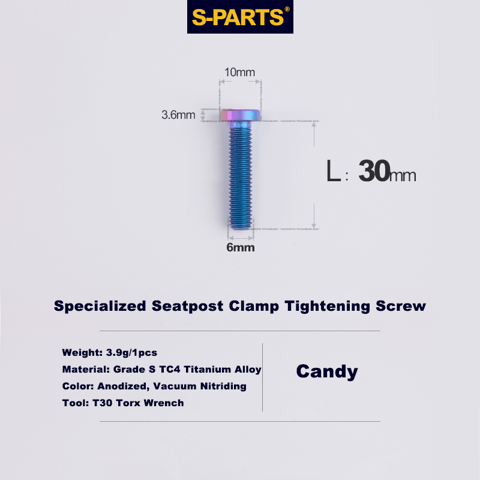S-PARTS Trek M6 Titanium Seatpost Clamp Tightening Bolt — L33 / L35