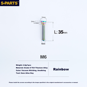 S-PARTS Trek M6 Titanium Seatpost Clamp Tightening Bolt — L33 / L35 M6 L35 D10 Rainbow