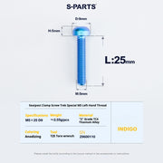 S-PARTS Trek Madone M5 Reverse-Thread Seatpost Clamp Screw — 1pc Indigo