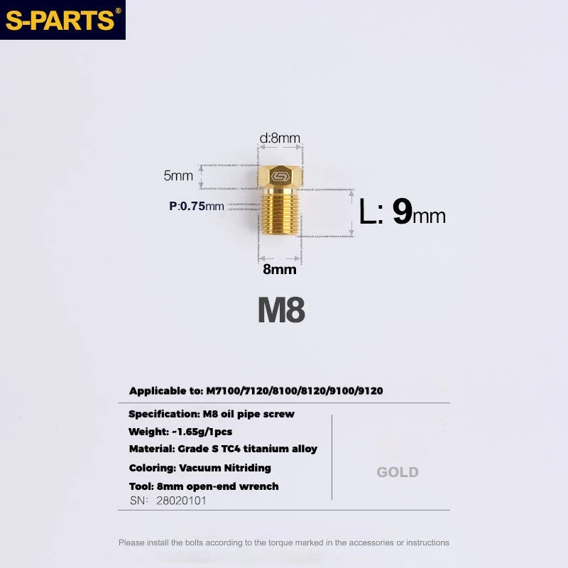 S-PARTS TRP DHR EVO Titanium Disc Brake Bolt Kit