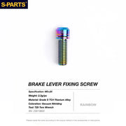 S-PARTS TRP DHR EVO Titanium Disc Brake Bolt Kit Brake Lever Clamp Bolt – 1pcs Rainbow