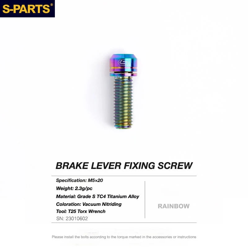 S-PARTS TRP DHR EVO Titanium Disc Brake Bolt Kit Brake Lever Clamp Bolt – 1pcs Rainbow