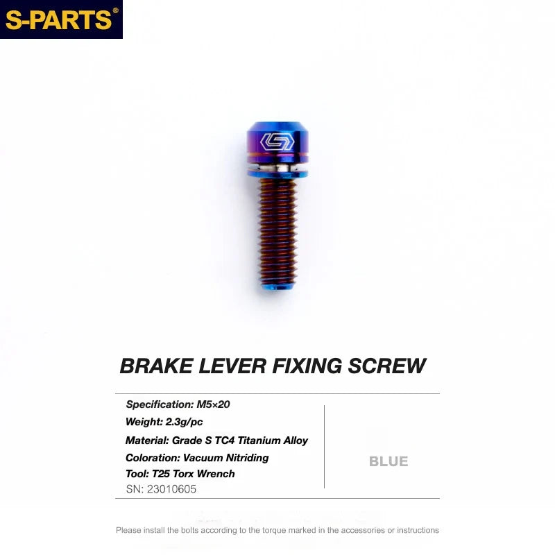 S-PARTS TRP DHR EVO Titanium Disc Brake Bolt Kit Brake Lever Clamp Bolt – 1pcs Blue