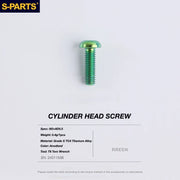 S-PARTS TRP DHR EVO Titanium Disc Brake Bolt Kit Reservoir Cap Bolt – 1pcs Green