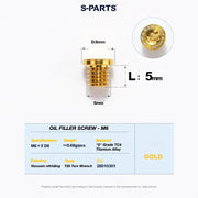 S-PARTS TRP DHR EVO Titanium Disc Brake Bolt Kit Bleed Port Screw – 1pcs Gold