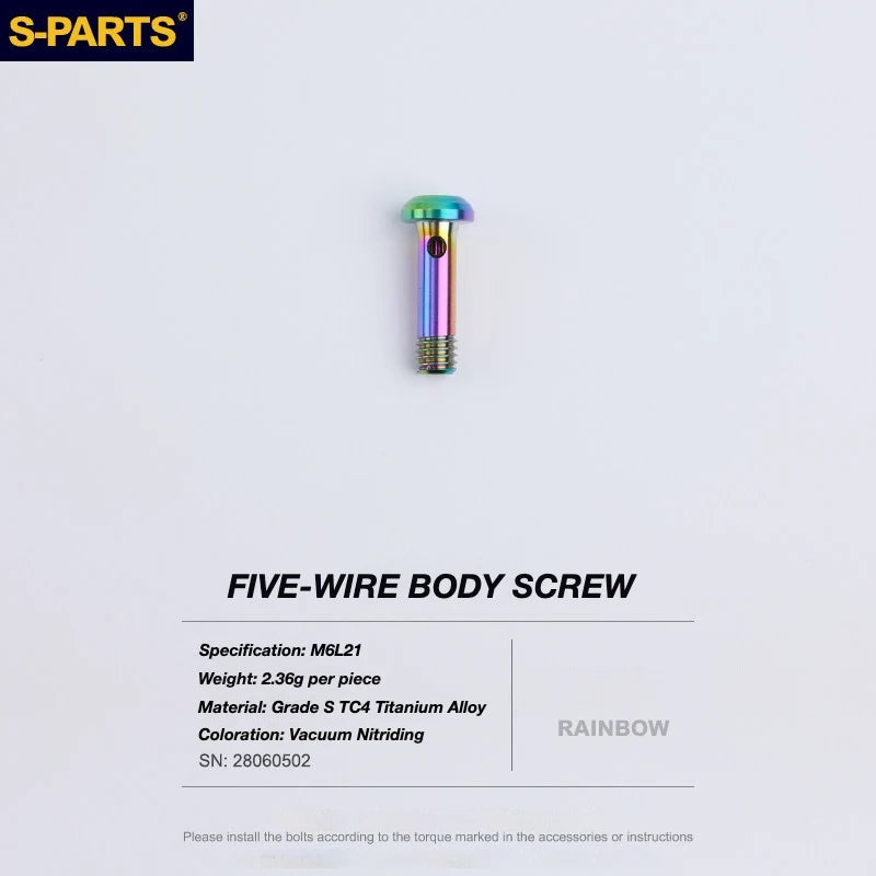 S-PARTS TRP DHR EVO Titanium Disc Brake Bolt Kit Caliper Bridge Bolt – 1pcs Rainbow