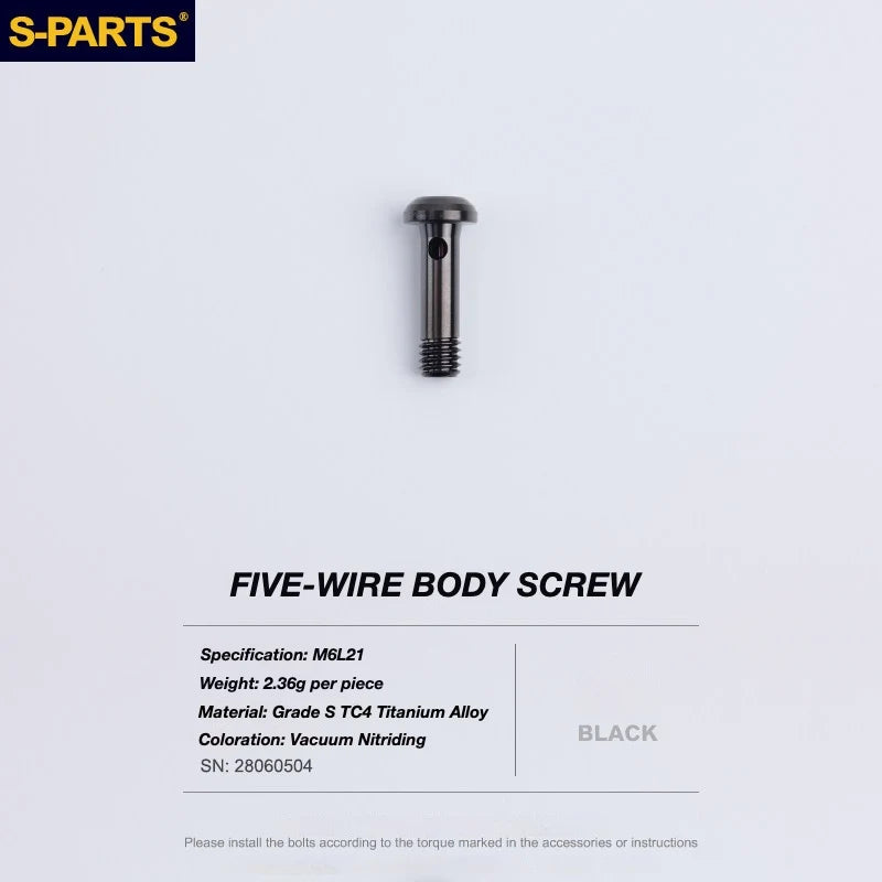 S-PARTS TRP DHR EVO Titanium Disc Brake Bolt Kit Caliper Bridge Bolt – 1pcs Black