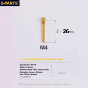 S-PARTS TRP DHR EVO Titanium Disc Brake Bolt Kit Brake Pad Retention Pin – 1pcs Gold