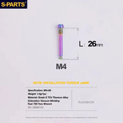 S-PARTS TRP DHR EVO Titanium Disc Brake Bolt Kit Brake Pad Retention Pin – 1pcs Rainbow
