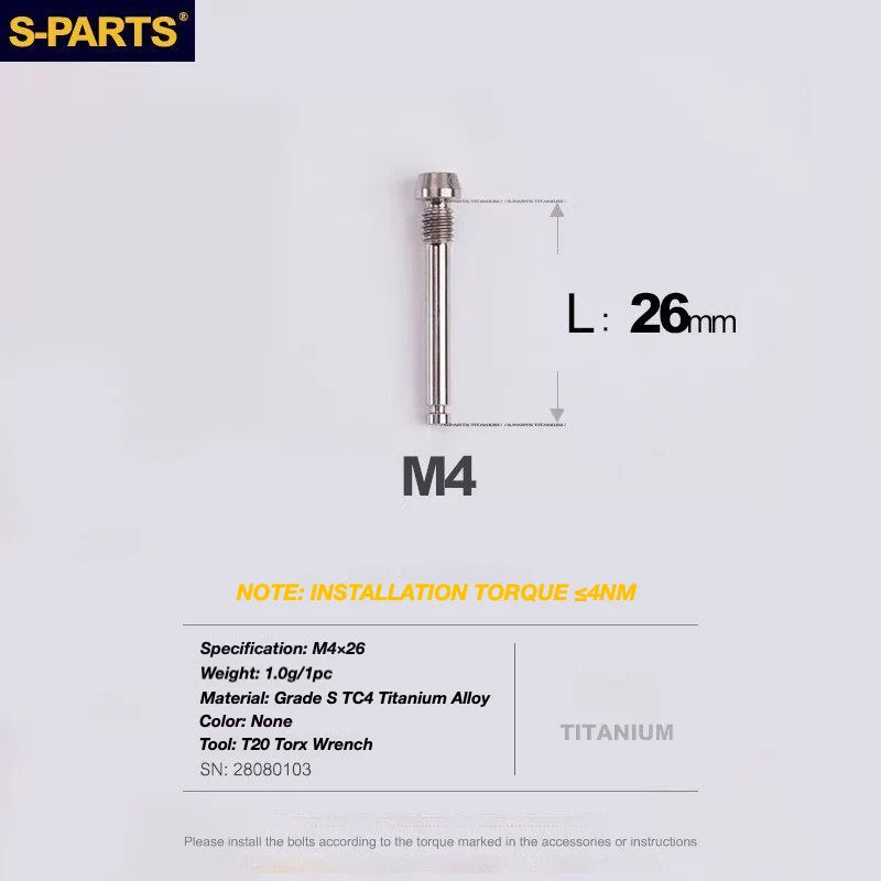 S-PARTS TRP DHR EVO Titanium Disc Brake Bolt Kit Brake Pad Retention Pin – 1pcs