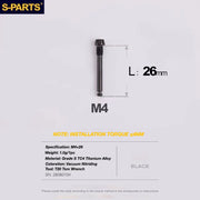 S-PARTS TRP DHR EVO Titanium Disc Brake Bolt Kit Brake Pad Retention Pin – 1pcs Black