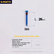 S-PARTS TRP DHR EVO Titanium Disc Brake Bolt Kit Brake Pad Retention Pin – 1pcs Blue