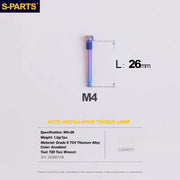 S-PARTS TRP DHR EVO Titanium Disc Brake Bolt Kit Brake Pad Retention Pin – 1pcs Candy