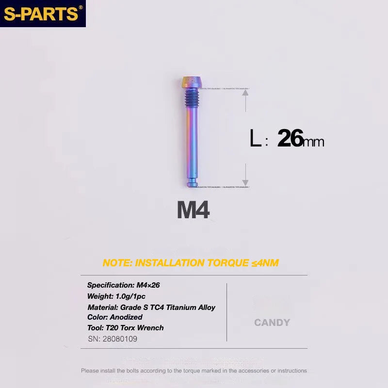 S-PARTS TRP DHR EVO Titanium Disc Brake Bolt Kit Brake Pad Retention Pin – 1pcs Candy