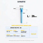 S-PARTS TRP DHR EVO Titanium Disc Brake Bolt Kit Brake Pad Retention Pin – 1pcs Indigo