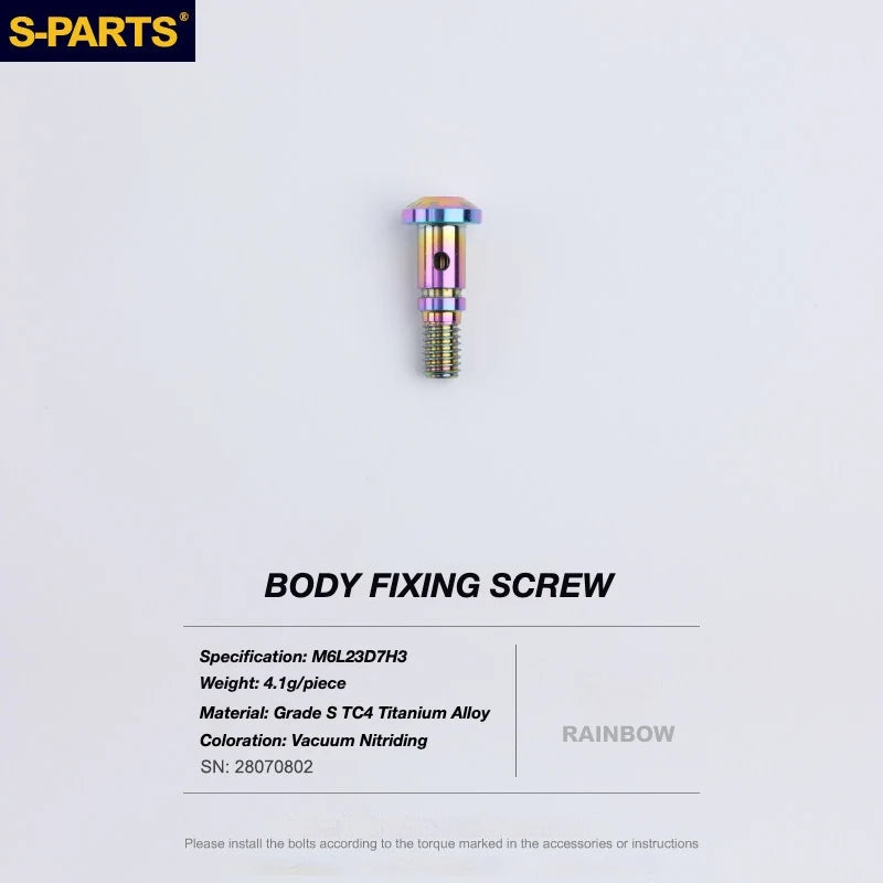 S-PARTS TRP DHR EVO Titanium Disc Brake Bolt Kit Stepped Caliper Body Bolt – 1pcs Rainbow