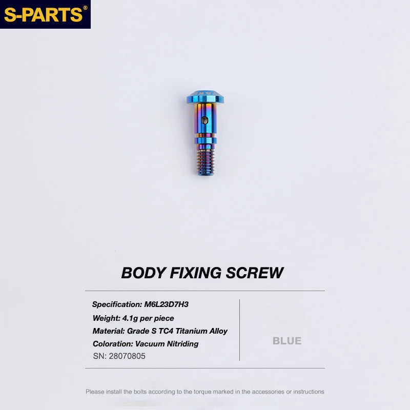 S-PARTS TRP DHR EVO Titanium Disc Brake Bolt Kit Stepped Caliper Body Bolt – 1pcs Blue