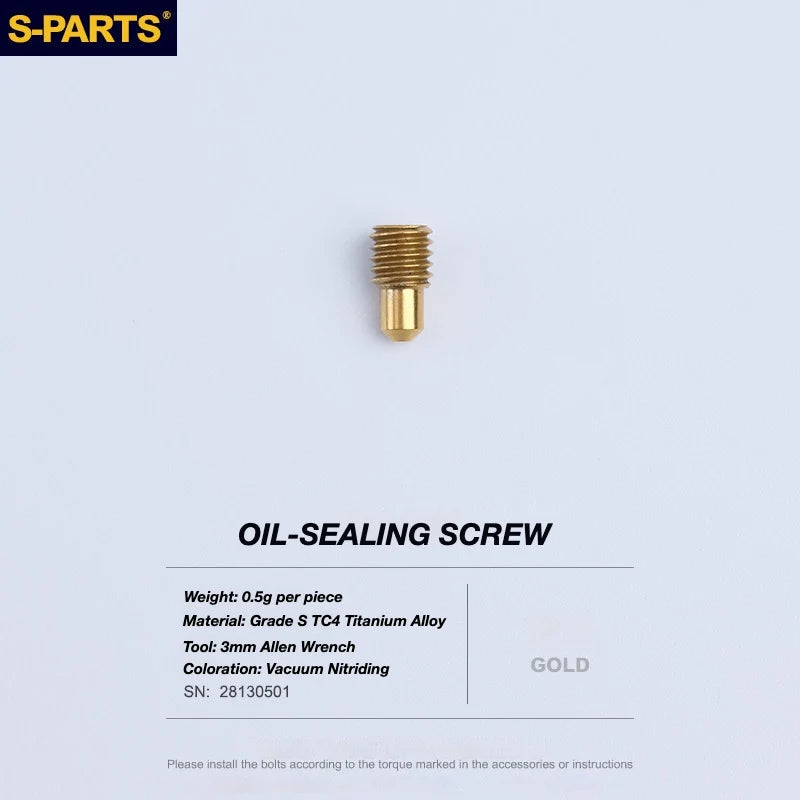 S-PARTS TRP DHR EVO Titanium Disc Brake Bolt Kit Oil Port Plug Bolt – 1pcs Gold