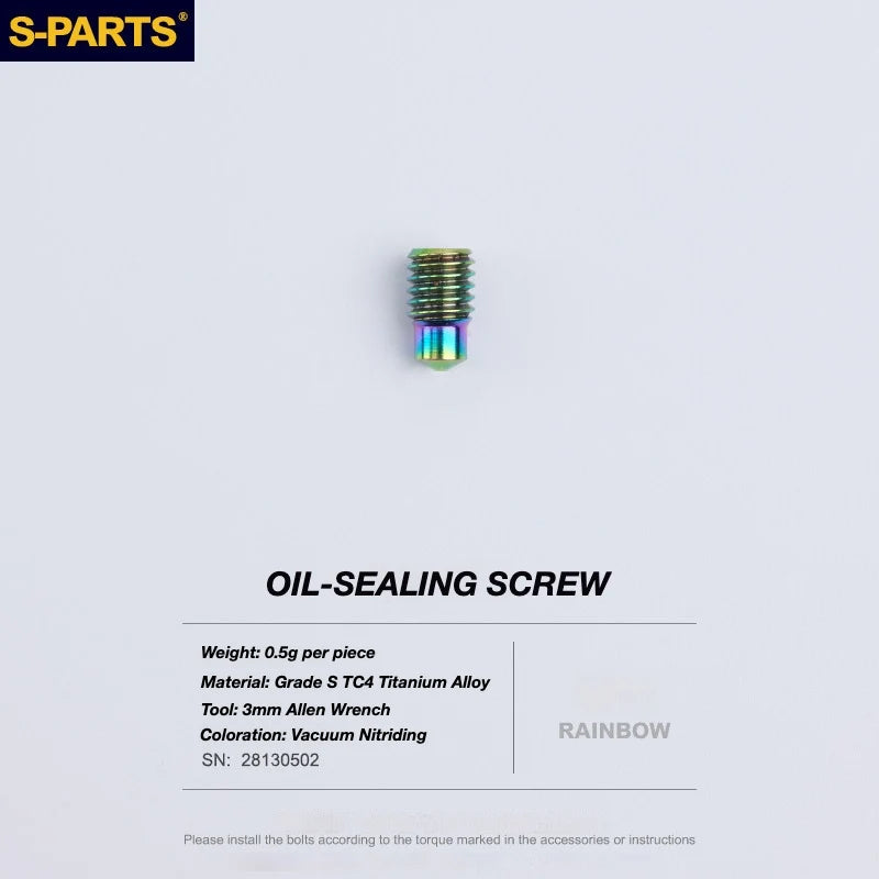 S-PARTS TRP DHR EVO Titanium Disc Brake Bolt Kit Oil Port Plug Bolt – 1pcs Rainbow