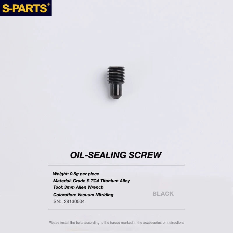 S-PARTS TRP DHR EVO Titanium Disc Brake Bolt Kit Oil Port Plug Bolt – 1pcs Black