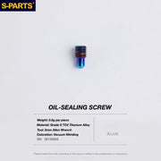 S-PARTS TRP DHR EVO Titanium Disc Brake Bolt Kit Oil Port Plug Bolt – 1pcs Blue
