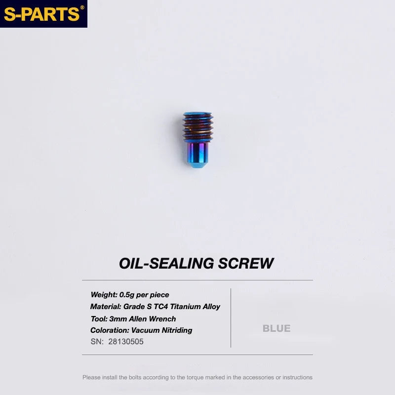 S-PARTS TRP DHR EVO Titanium Disc Brake Bolt Kit Oil Port Plug Bolt – 1pcs Blue