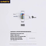 S-PARTS TRP DHR EVO Titanium Disc Brake Bolt Kit Hydraulic Hose Compression Bolt – 1pcs Rainbow