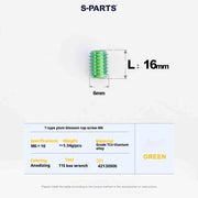 SPartS T-Shape Plummer Tool T15 Flat-Bottom Top Wire M6 L08-10-12-16 Titanium Screws