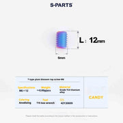 SPartS T-Shape Plummer Tool T15 Flat-Bottom Top Wire M6 L08-10-12-16 Titanium Screws