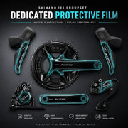 Shimano 105 R7170 / Ultegra R8170 Bike Protection Film Kit – Road Bike Shifter & Crank TPU Sticker Guard