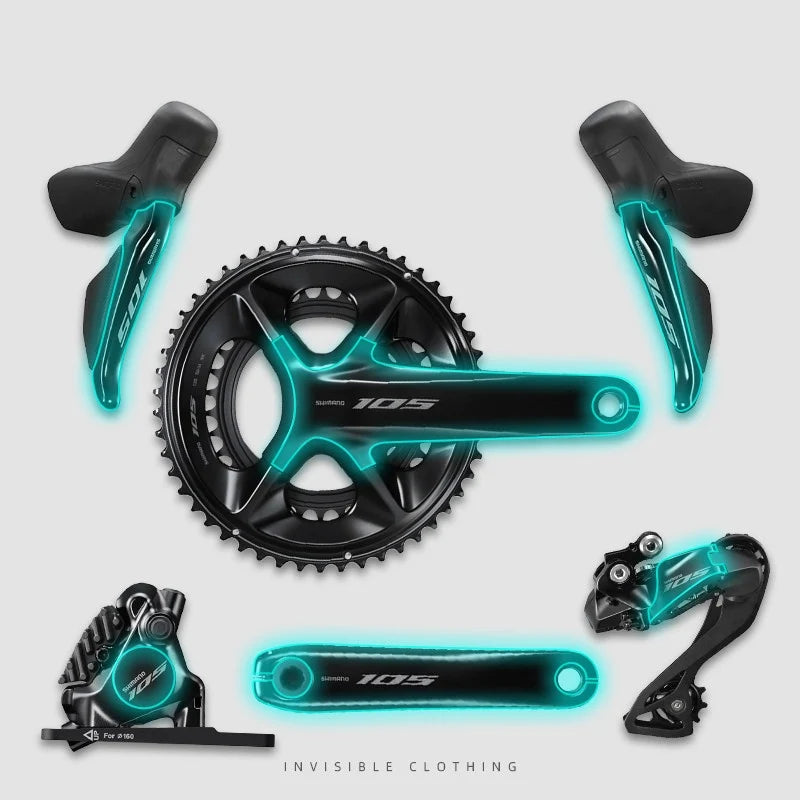 Shimano 105 R7170 / Ultegra R8170 Bike Protection Film Kit – Road Bike Shifter & Crank TPU Sticker Guard