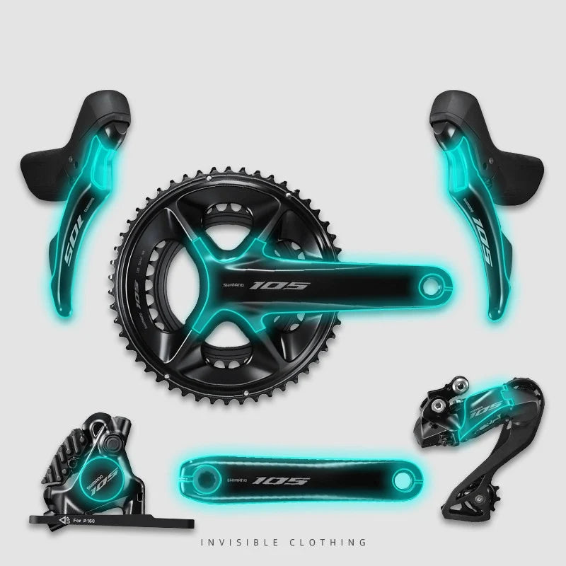 Shimano 105 R7170 / Ultegra R8170 Bike Protection Film Kit – Road Bike — 7120 Protection Film Full Kit (165mm Crank)