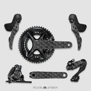 Shimano 105 R7170 / Ultegra R8170 Bike Protection Film Kit – Road Bike Shifter & Crank TPU Sticker Guard — Lattice Texture