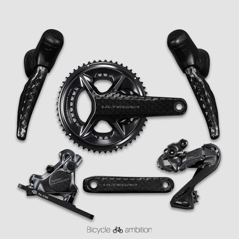 Shimano 105 R7170 / Ultegra R8170 Bike Protection Film Kit – Road Bike Shifter & Crank TPU Sticker Guard — Lattice Texture