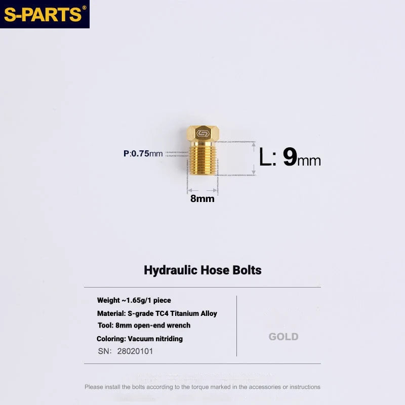 Shimano Dura-Ace R9270 Titanium Disc Brake Bolt Kit — M8 Hydraulic Hose Bolt Road Caliper Universal / Gold