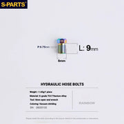 Shimano Dura-Ace R9270 Titanium Disc Brake Bolt Kit — M8 Hydraulic Hose Bolt Road Caliper Universal / Rainbow