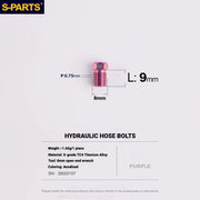 Shimano Dura-Ace R9270 Titanium Disc Brake Bolt Kit — M8 Hydraulic Hose Bolt Road Caliper Universal / Purple