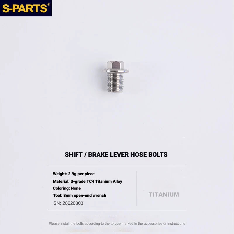 Shimano Dura-Ace R9270 Titanium Disc Brake Bolt Kit — M9 Flanged Hydraulic Hose Bolt Road Shift and Brake Lever Universal