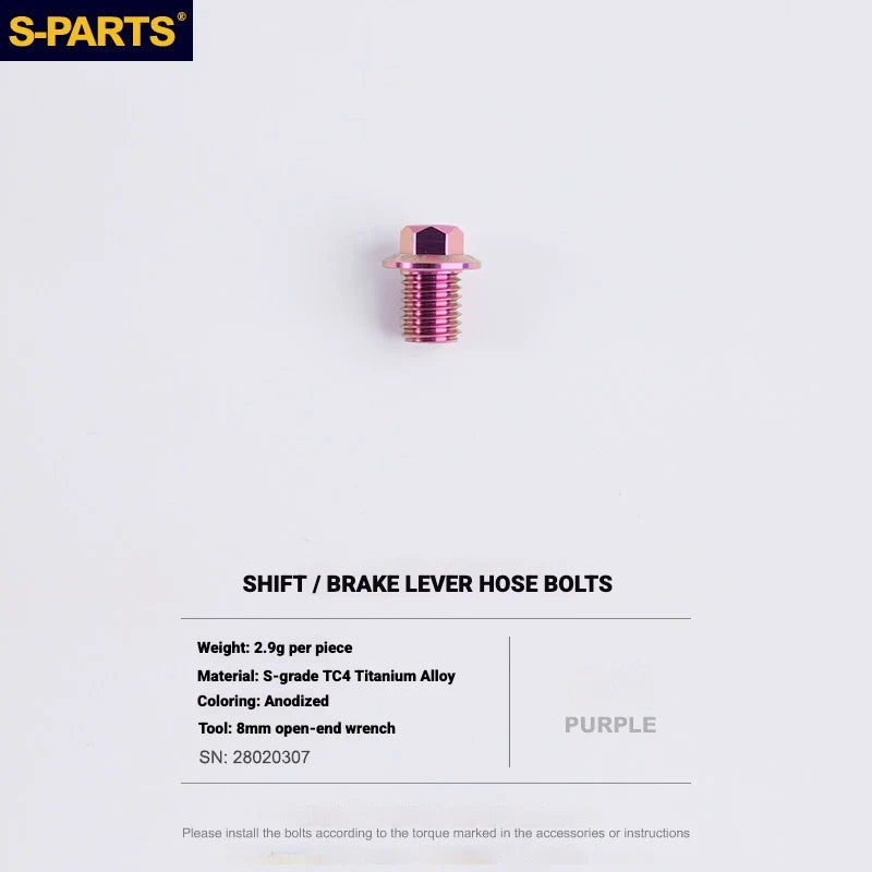 Shimano Dura-Ace R9270 Titanium Disc Brake — M9 Flanged Hydraulic Hose Bolt Road Shift and Brake Lever Universal / Purple