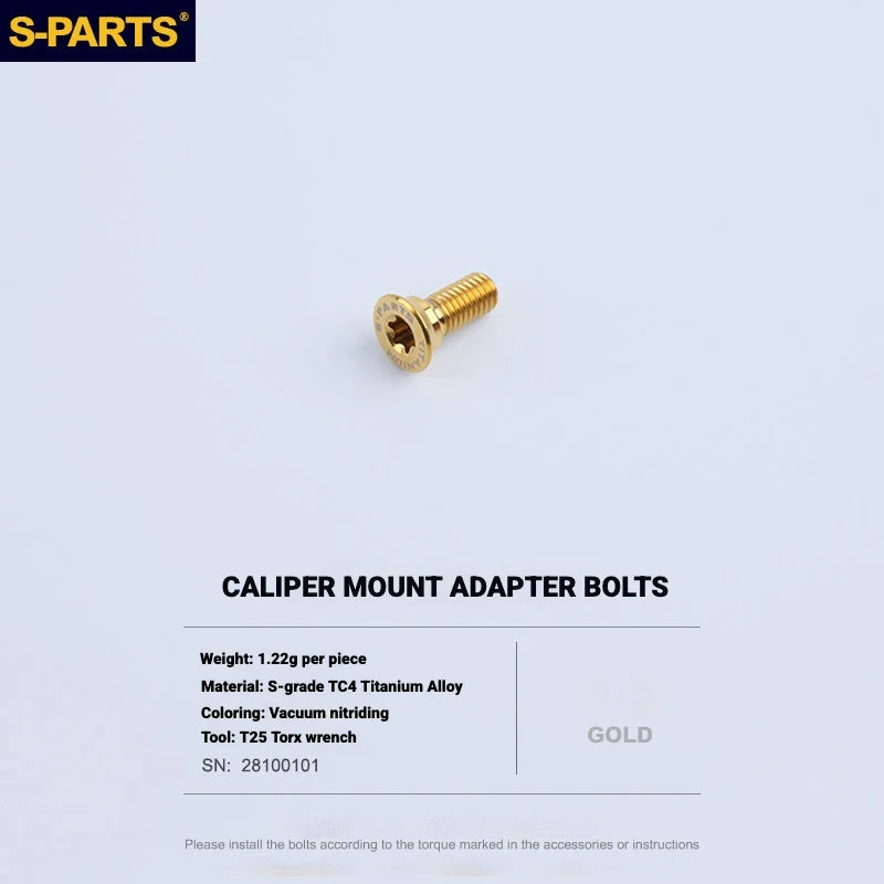 Shimano Dura-Ace R9270 Titanium Disc Brake Bolt Kit — Caliper Mount Adapter Fixing Bolt / Gold