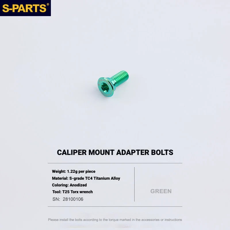 Shimano Dura-Ace R9270 Titanium Disc Brake Bolt Kit — Caliper Mount Adapter Fixing Bolt / Green