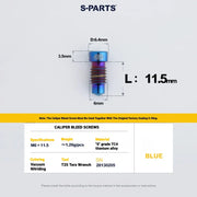 Shimano Dura-Ace R9270 Titanium Disc Brake Bolt Kit — Caliper Bleed Screw / Blue